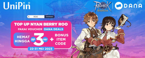 Beli Voucher Dana Deals & Top Up Nyan Berry Ragnarok Origin Makin Irit di UniPin!